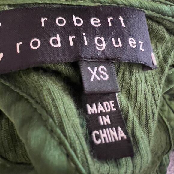 Robert Rodriguez Ruffle Fitted Racerback Tank Top Sleeveless Shirt XS Green - Picture 4 of 5